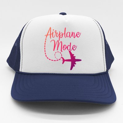 Airplane Mode Traveling Vacation Traveler Adventure Gift Trucker Hat