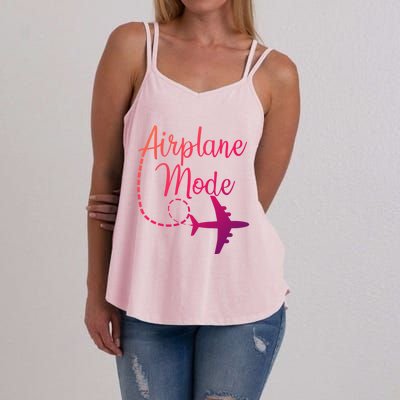 Airplane Mode Traveling Vacation Traveler Adventure Gift Women's Strappy Tank