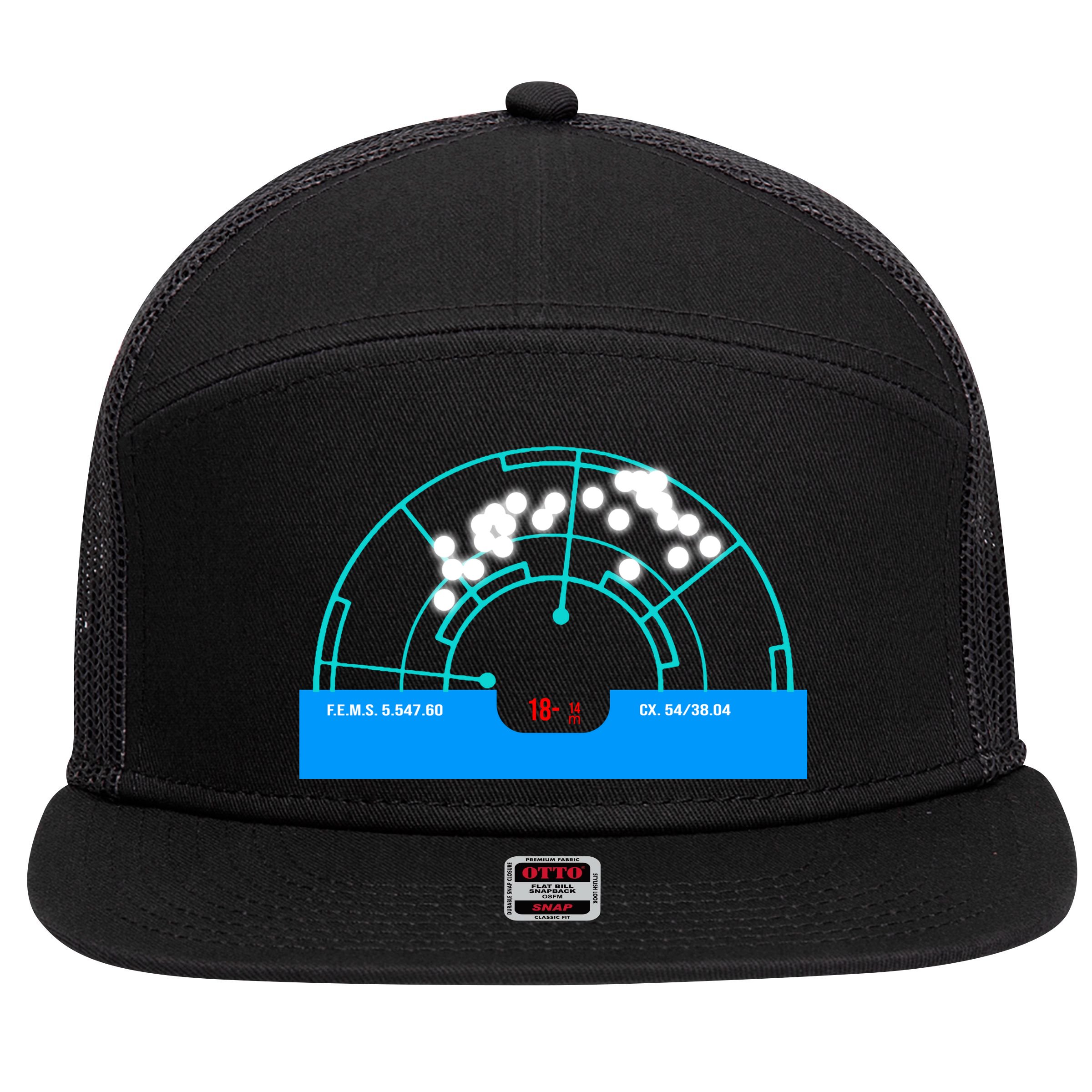 Alien Motion Tracker 7 Panel Mesh Trucker Snapback Hat