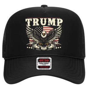 American Made Trump Merchandise High Crown Mesh Back Trucker Hat