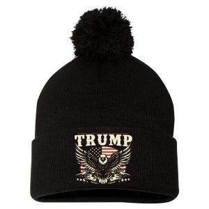 American Made Trump Merchandise Pom Pom 12in Knit Beanie