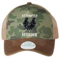 Attempted Murder Two Crows Birds Spooky Crows Pun Legacy Tie Dye Trucker Hat