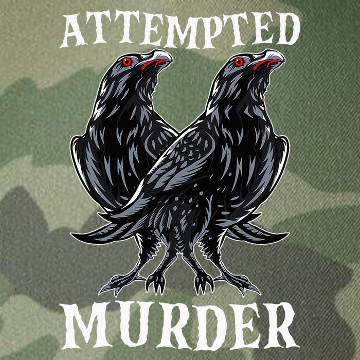 Attempted Murder Two Crows Birds Spooky Crows Pun Legacy Tie Dye Trucker Hat