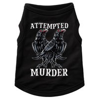 Attempted Murder Two Crows Birds Spooky Crows Pun Doggie Tank