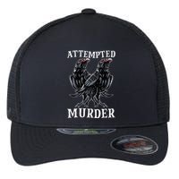Attempted Murder Two Crows Birds Spooky Crows Pun Flexfit Unipanel Trucker Cap