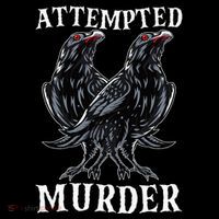 Attempted Murder Two Crows Birds Spooky Crows Pun Flexfit Unipanel Trucker Cap
