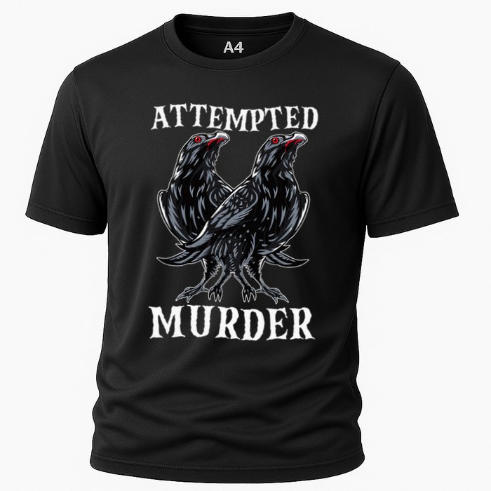 Attempted Murder Two Crows Birds Spooky Crows Pun Performance Shirt