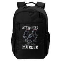 Attempted Murder Two Crows Birds Spooky Crows Pun Backpack