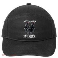 Attempted Murder Two Crows Birds Spooky Crows Pun 7-Panel Snapback Hat