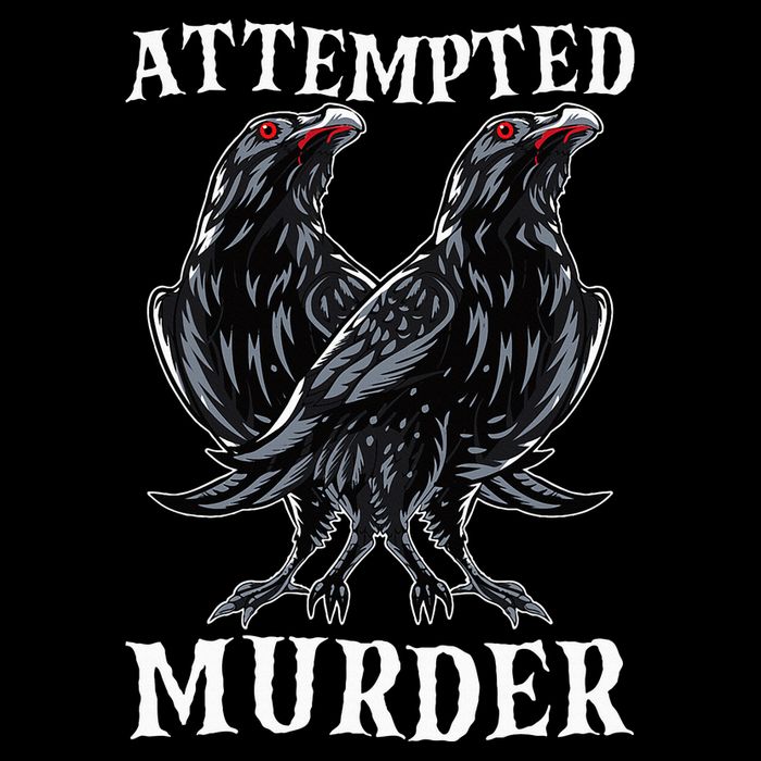 Attempted Murder Two Crows Birds Spooky Crows Pun Bucket Hat