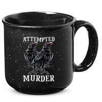 Attempted Murder Two Crows Birds Spooky Crows Pun 15oz Campfire Ceramic Mug