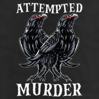 Attempted Murder Two Crows Birds Spooky Crows Pun 25L Jumbo Tote