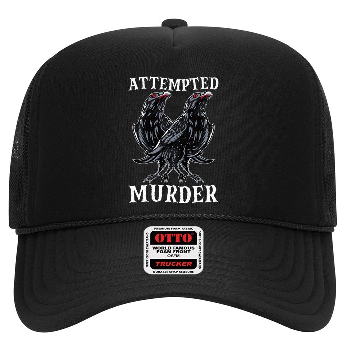 Attempted Murder Two Crows Birds Spooky Crows Pun Hat