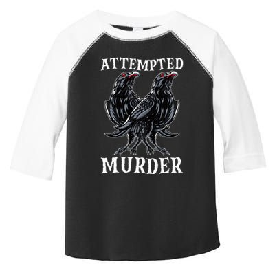 Attempted Murder Two Crows Birds Spooky Crows Pun Toddler Fine Jersey T-Shirt