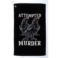 Attempted Murder Two Crows Birds Spooky Crows Pun Golf Towel