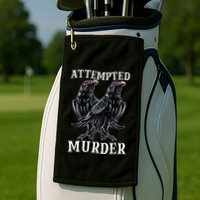Attempted Murder Two Crows Birds Spooky Crows Pun Golf Towel