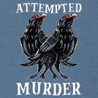 Attempted Murder Two Crows Birds Spooky Crows Pun Garment-Dyed Sweatshirt