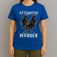 Attempted Murder Two Crows Birds Spooky Crows Pun T-Shirt