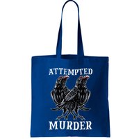 Attempted Murder Two Crows Birds Spooky Crows Pun Bag