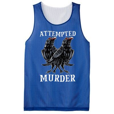 Attempted Murder Two Crows Birds Spooky Crows Pun Mesh Reversible Basketball Jersey Tank