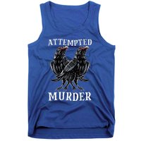 Attempted Murder Two Crows Birds Spooky Crows Pun Tank Top