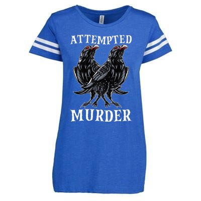 Attempted Murder Two Crows Birds Spooky Crows Pun Enza Ladies Jersey Football T-Shirt