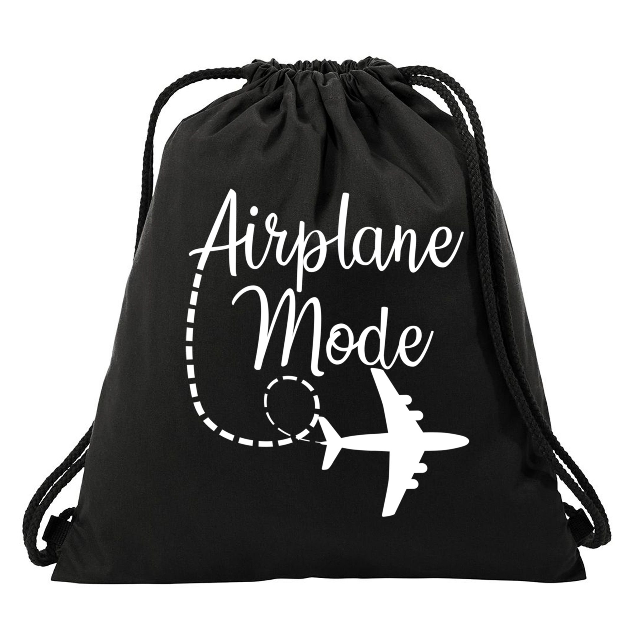 Airplane Mode Traveling Vacation For Girls And Womens Gift Drawstring Bag