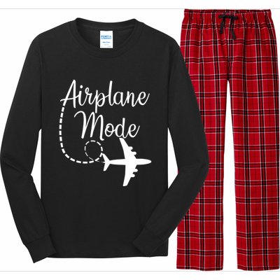 Airplane Mode Traveling Vacation For Girls And Womens Gift Long Sleeve Pajama Set