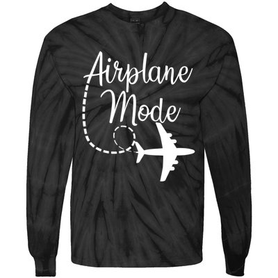 Airplane Mode Traveling Vacation For Girls And Womens Gift Tie-Dye Long Sleeve Shirt