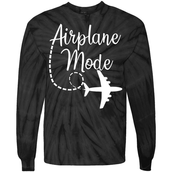 Airplane Mode Traveling Vacation For Girls And Womens Gift Tie-Dye Long Sleeve Shirt