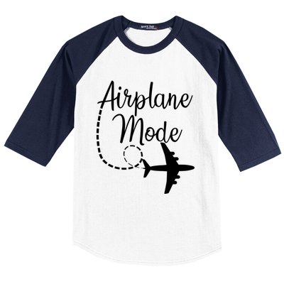 Airplane Mode Traveling Vacation For Girls And Womens Gift Baseball Sleeve Shirt