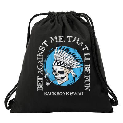 Against Me That'll Be Fun Skull Backbone Swag In Back Drawstring Bag