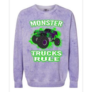 Awesome Monster Trucks Rule Colorblast Crewneck Sweatshirt