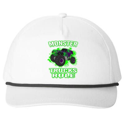 Awesome Monster Trucks Rule Snapback Five-Panel Rope Hat