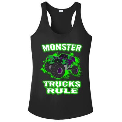 Awesome Monster Trucks Rule Ladies PosiCharge Competitor Racerback Tank