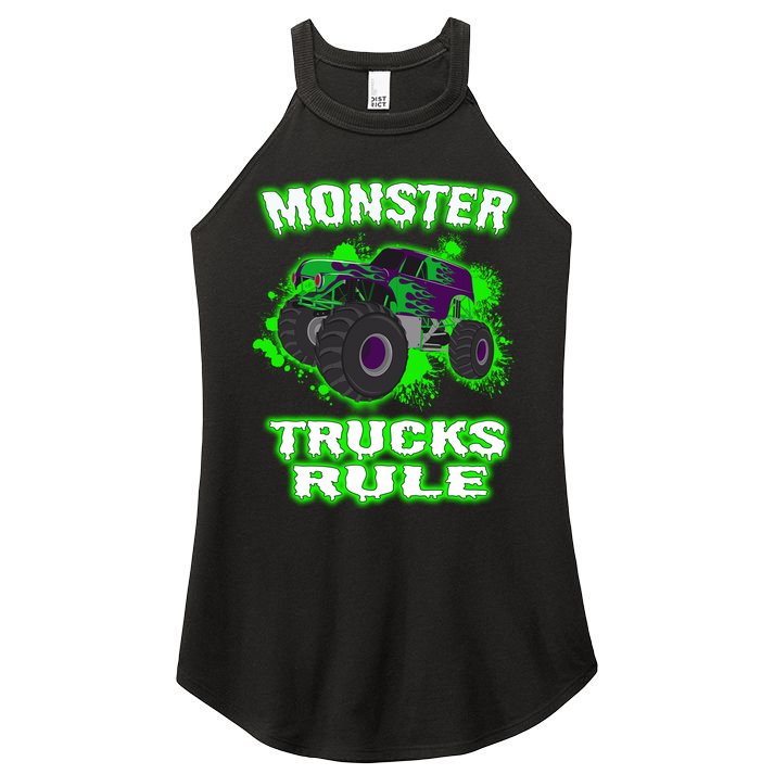 Awesome Monster Trucks Rule Women's Perfect Tri Rocker Tank