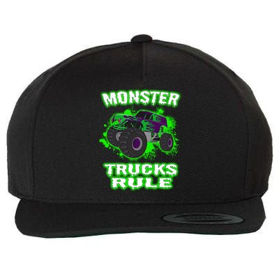 Awesome Monster Trucks Rule Wool Snapback Cap