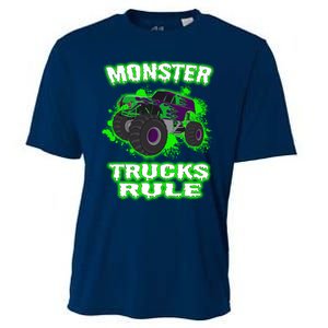 Awesome Monster Trucks Rule Cooling Performance Crew T-Shirt