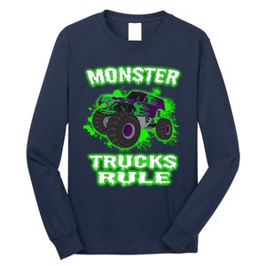 Awesome Monster Trucks Rule Long Sleeve Shirt