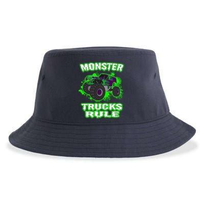 Awesome Monster Trucks Rule Sustainable Bucket Hat