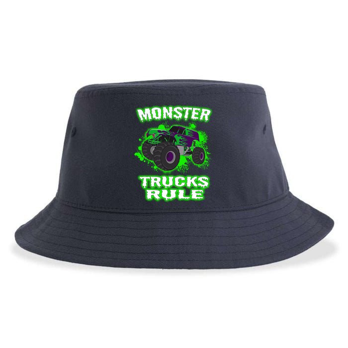 Awesome Monster Trucks Rule Sustainable Bucket Hat