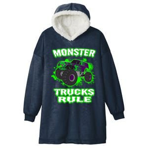 Awesome Monster Trucks Rule Hooded Wearable Blanket