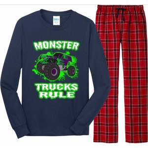 Awesome Monster Trucks Rule Long Sleeve Pajama Set