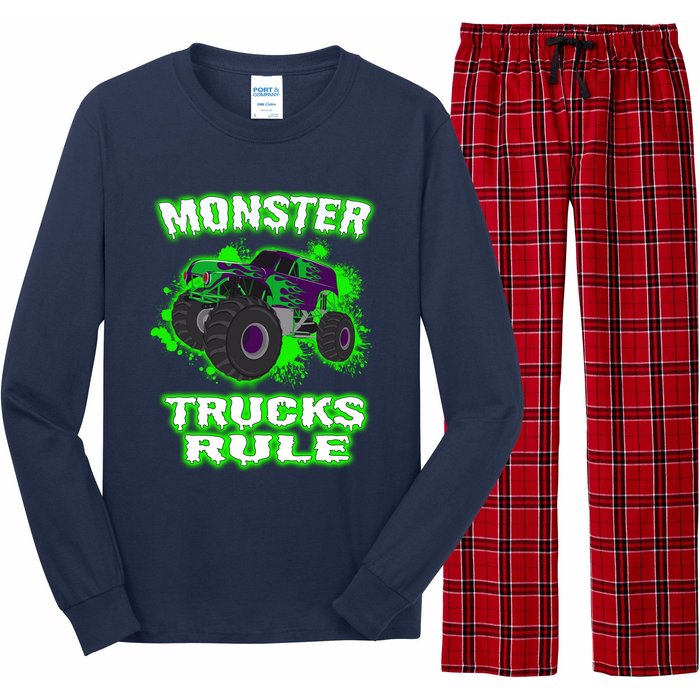 Awesome Monster Trucks Rule Long Sleeve Pajama Set