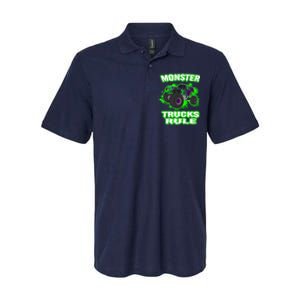 Awesome Monster Trucks Rule Softstyle Adult Sport Polo