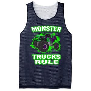 Awesome Monster Trucks Rule Mesh Reversible Basketball Jersey Tank