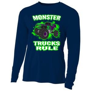 Awesome Monster Trucks Rule Cooling Performance Long Sleeve Crew