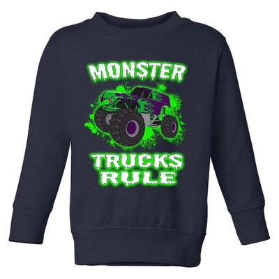 Awesome Monster Trucks Rule Toddler Sweatshirt