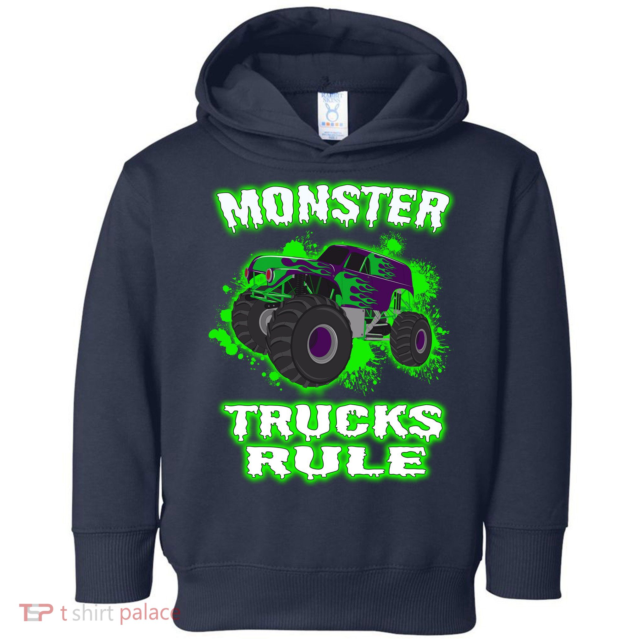 Awesome Monster Trucks Rule Toddler Hoodie
