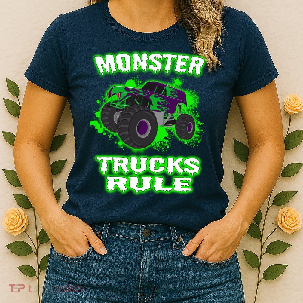Awesome Monster Trucks Rule Womens T-Shirt
